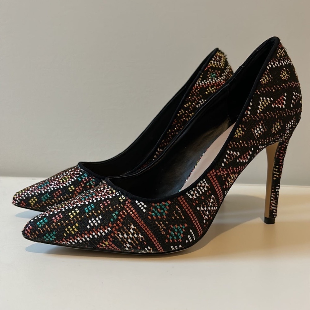 Mix No 6 Elegant Multicolor Patterned Women's Heels